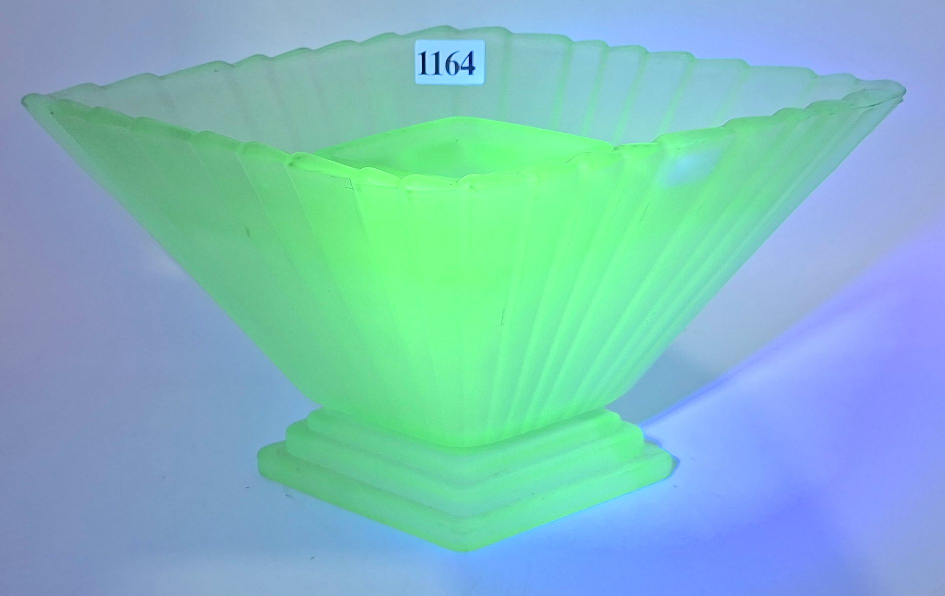 Art Deco Green Frosted Uranium Float Bowl
