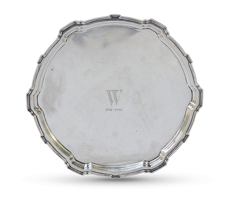 A circular salver
