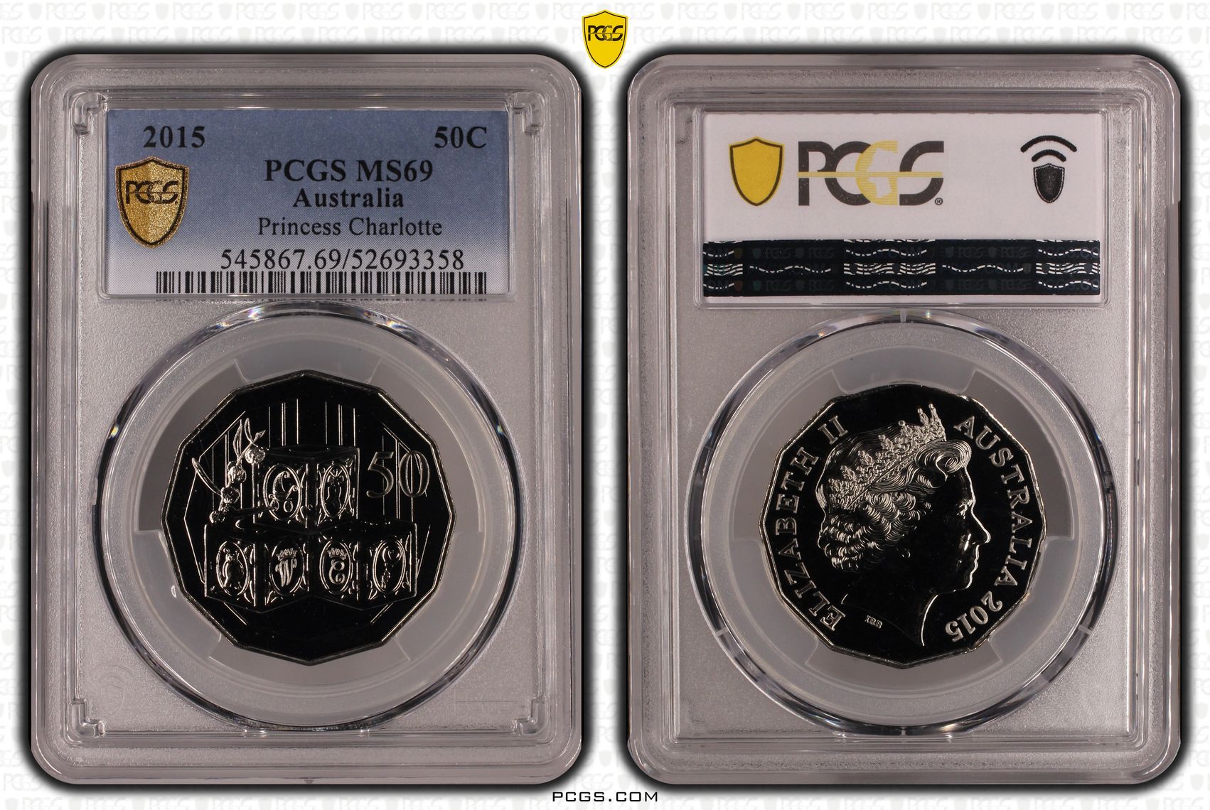 Princess Charlotte, Fifty Cent, 2015, PCGS MS69