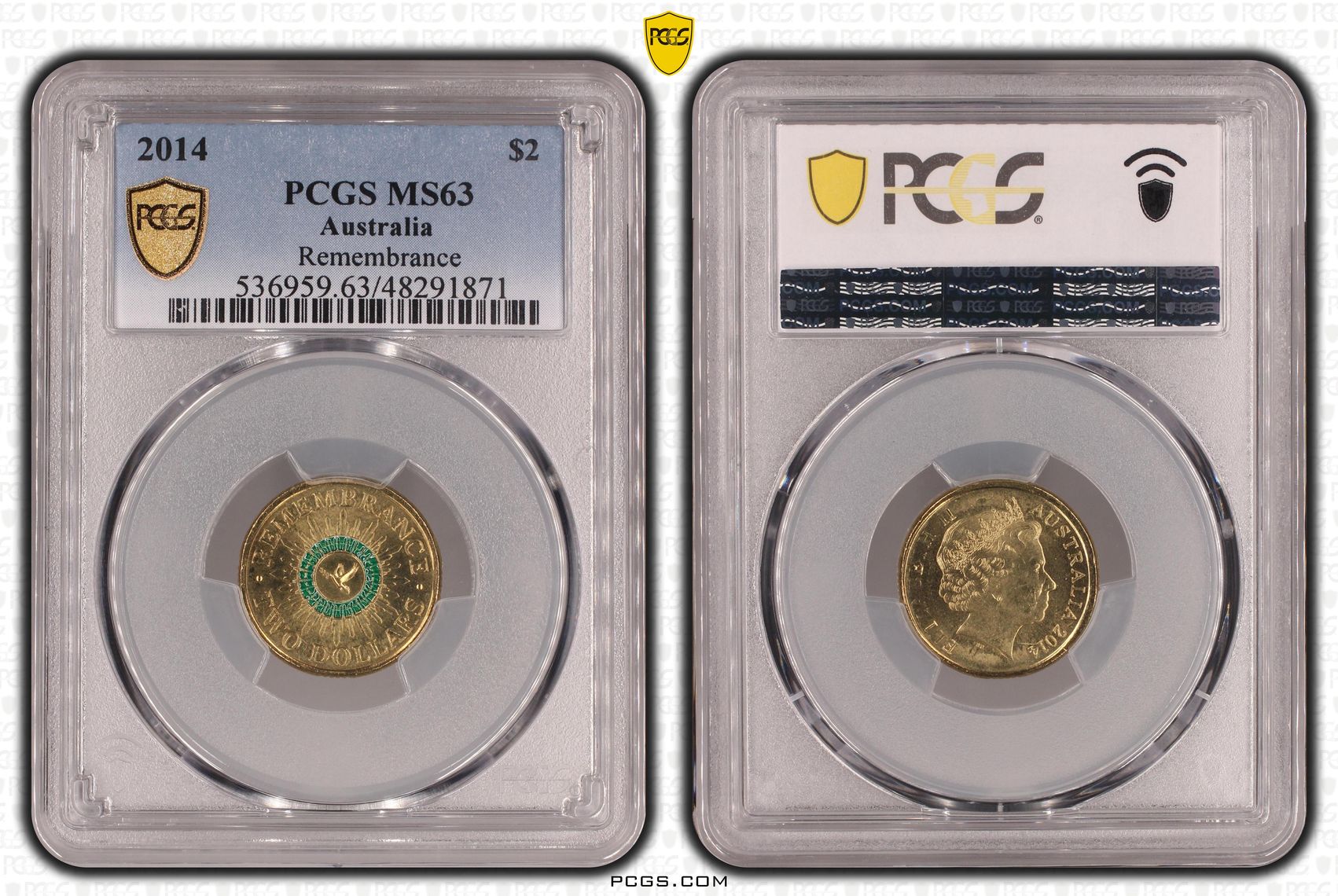 Remembrance - Colorized , Two Dollar, 2014, PCGS MS63