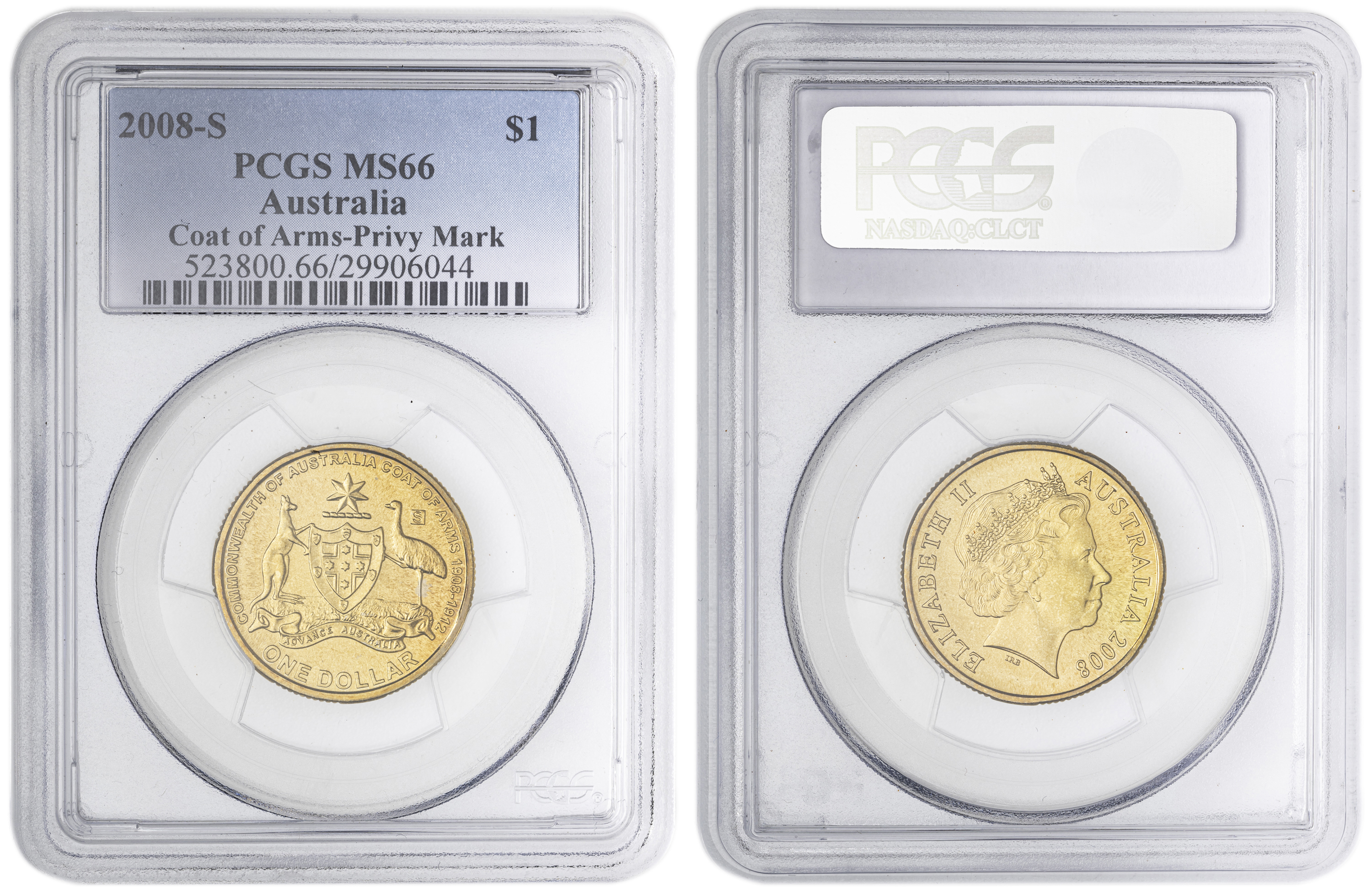 Coat of Arms-Privy Mark , One Dollar, 2008-S, PCGS MS66