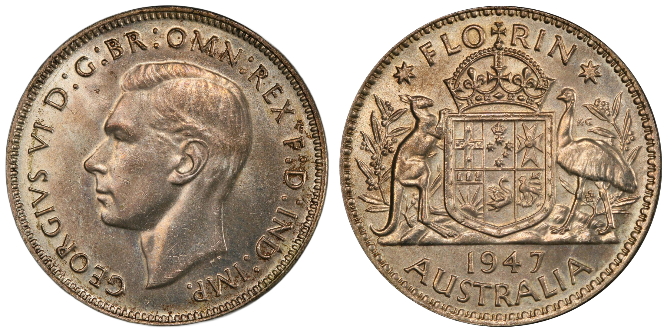 George VI, Ex Remick collection, Florin, 1947, PCGS PR63