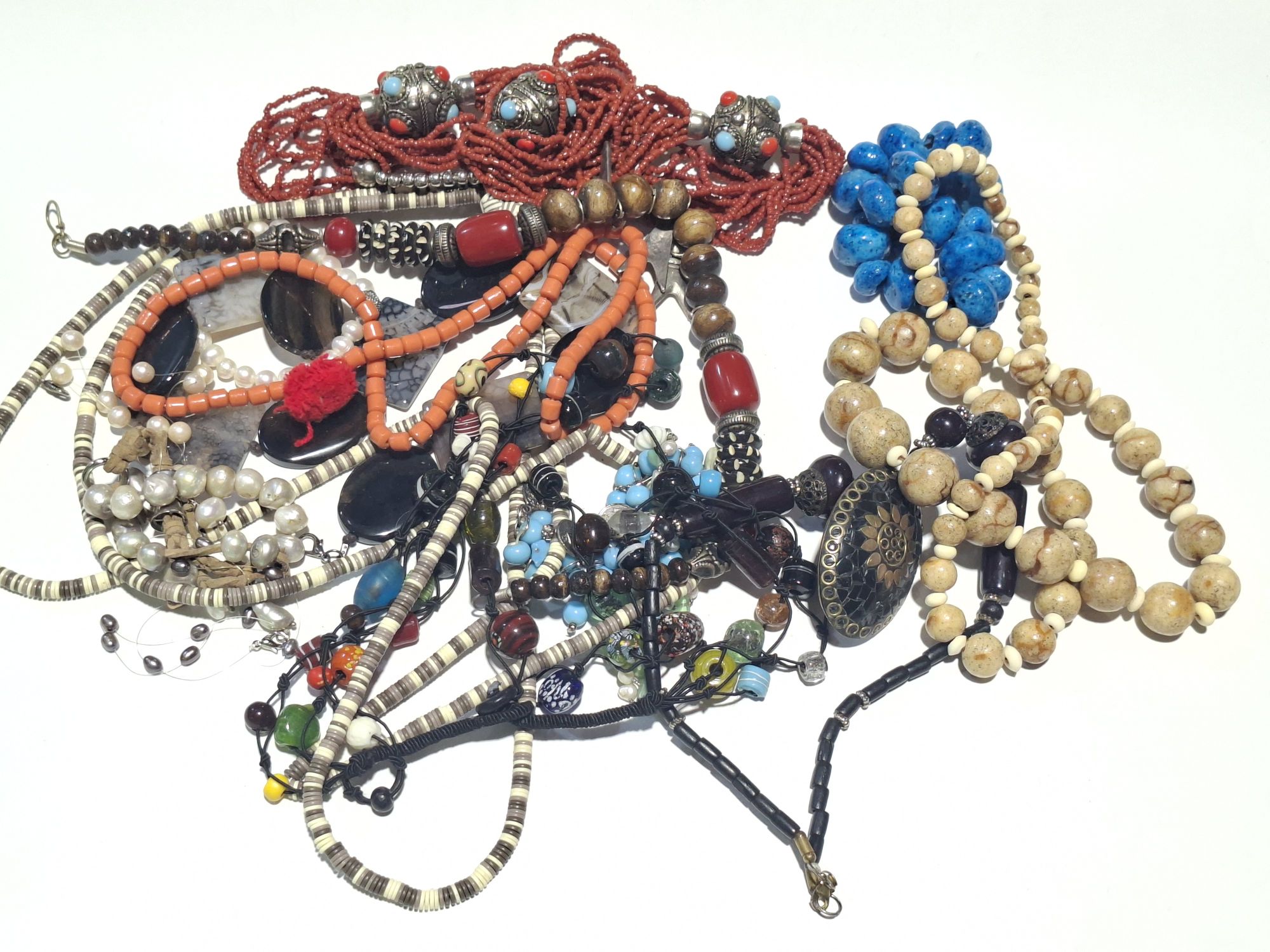 Stone And Pearl Beaded Necklaces