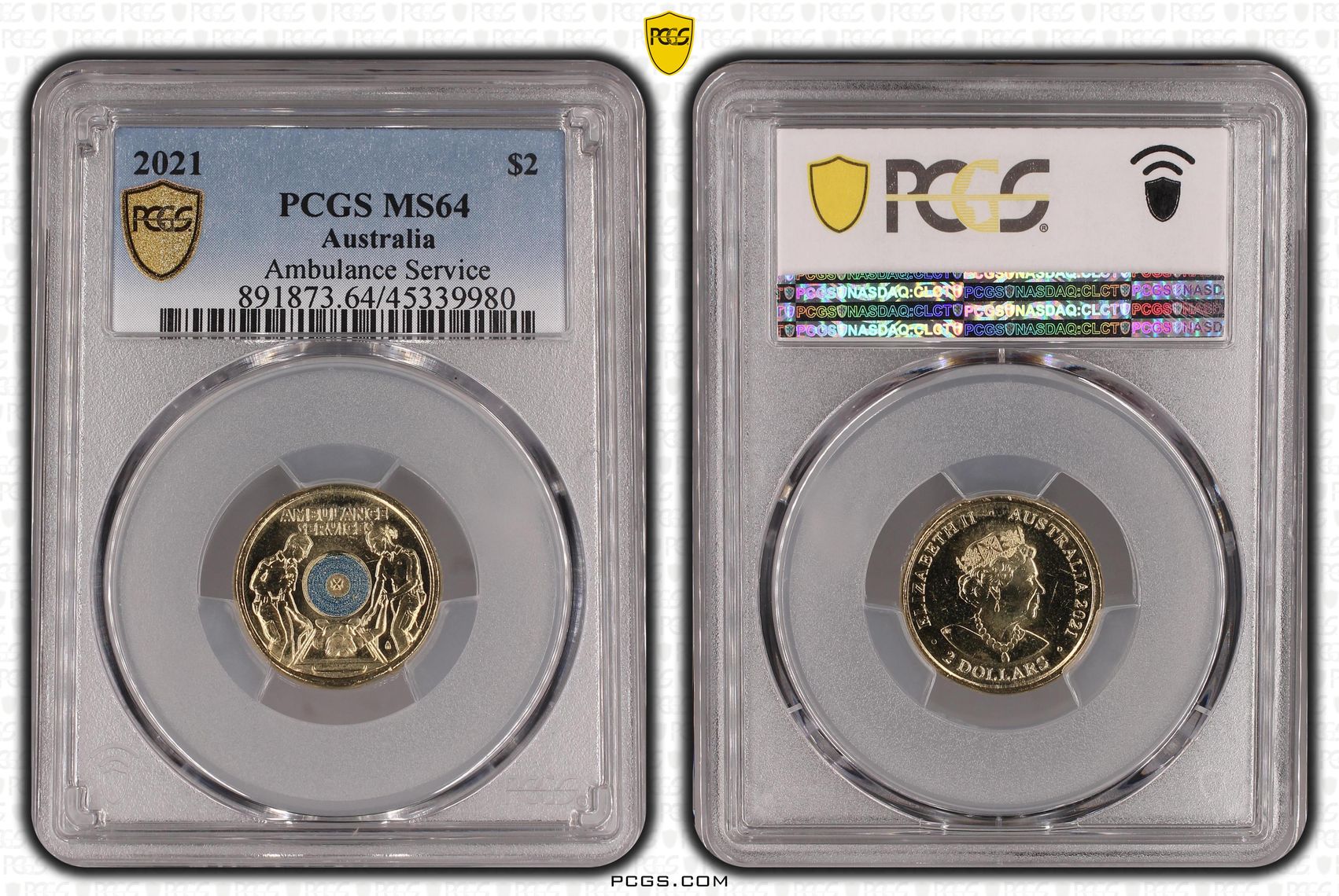 2021 Australia Two Dollar, $2 Ambulance Service PCGS - MS64 -980