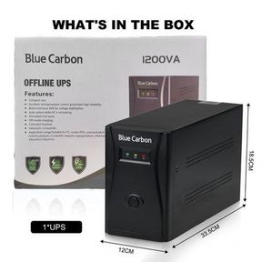 Blue Carbon UPS 1200VA Line Interactive for Protecting Work and Data