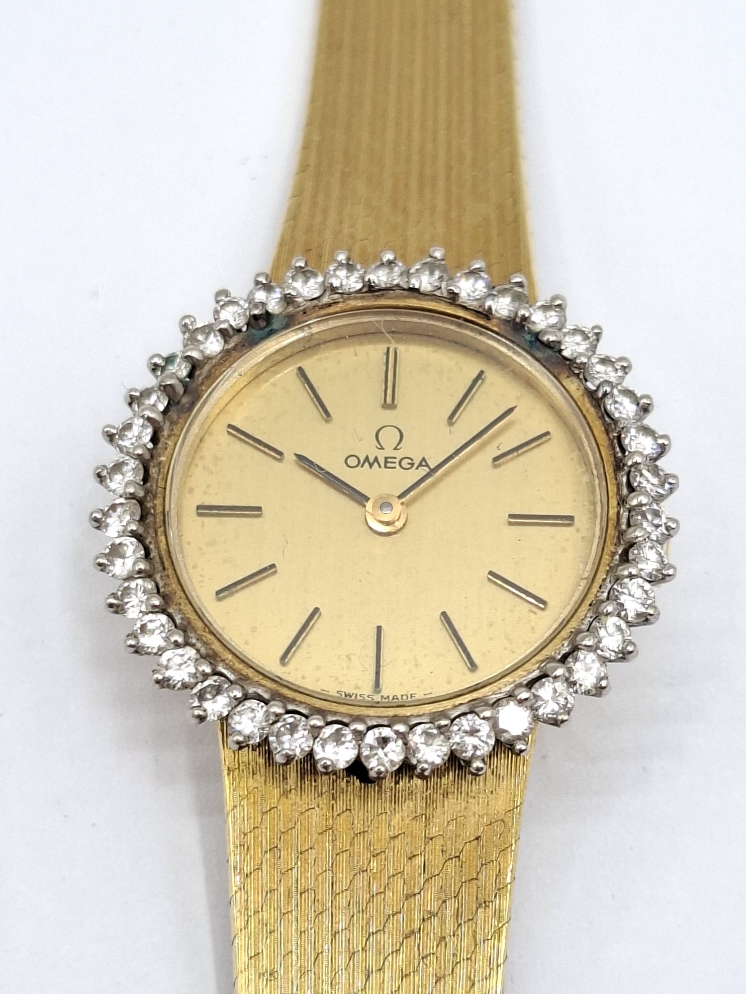 Omega 18ct Gold And Diamond Watch