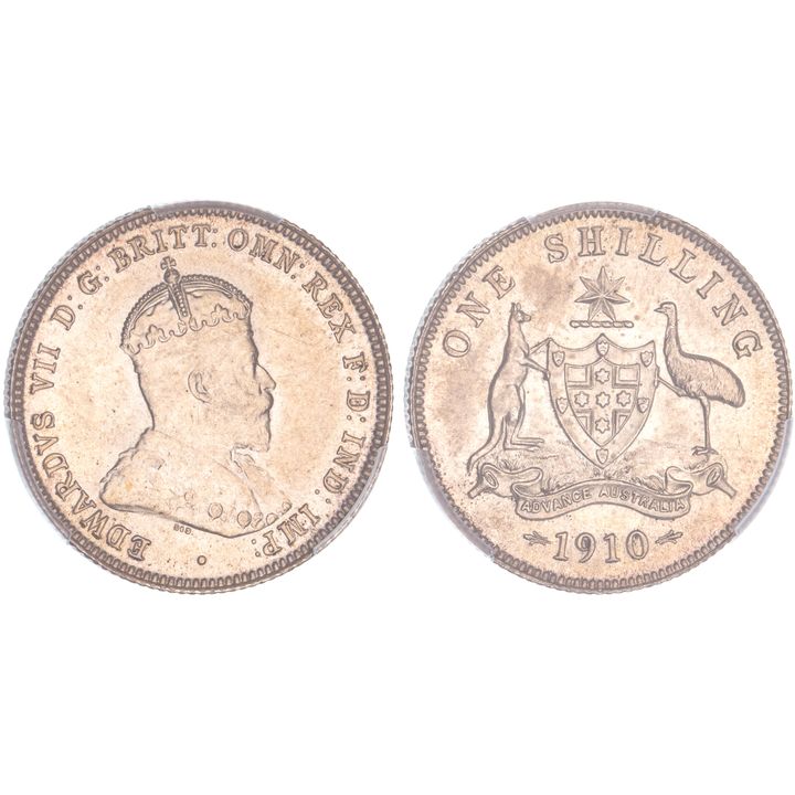 Edward VII, Shilling, 1910, PCGS MS 63