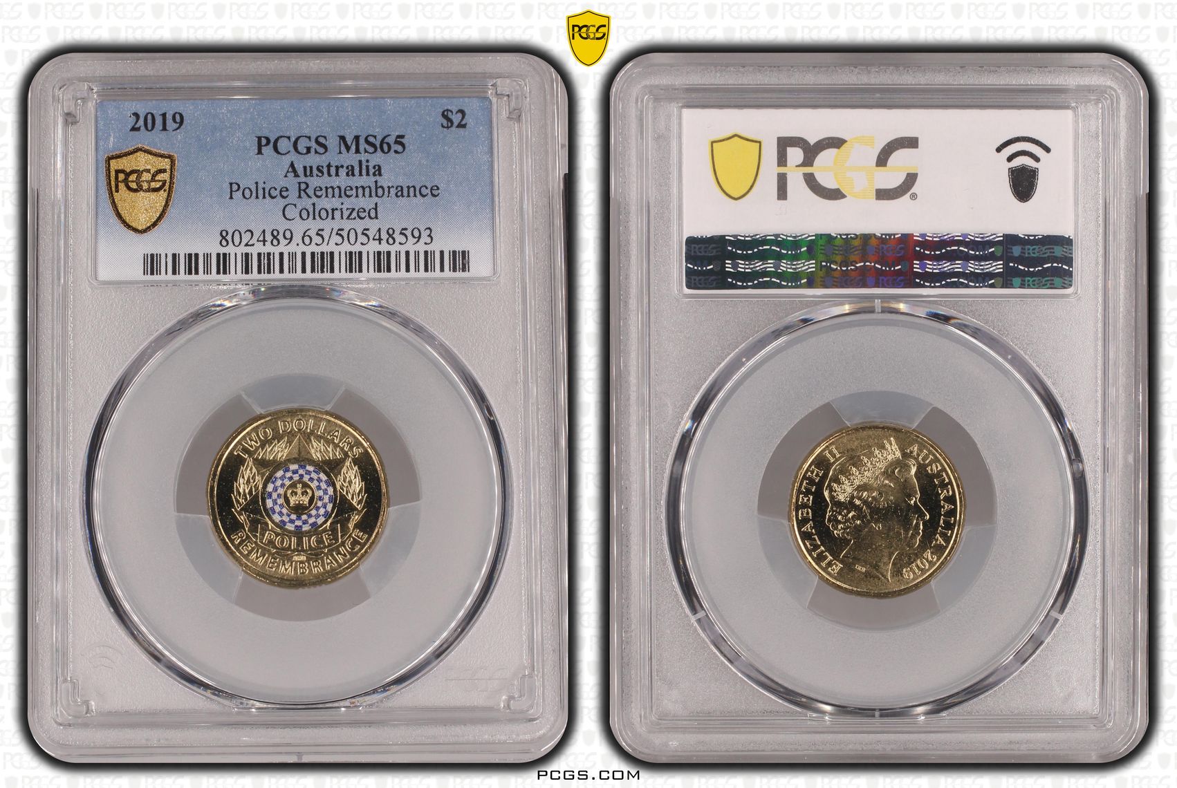Police Remembrance Colorized, Two Dollar, 2019, PCGS MS65