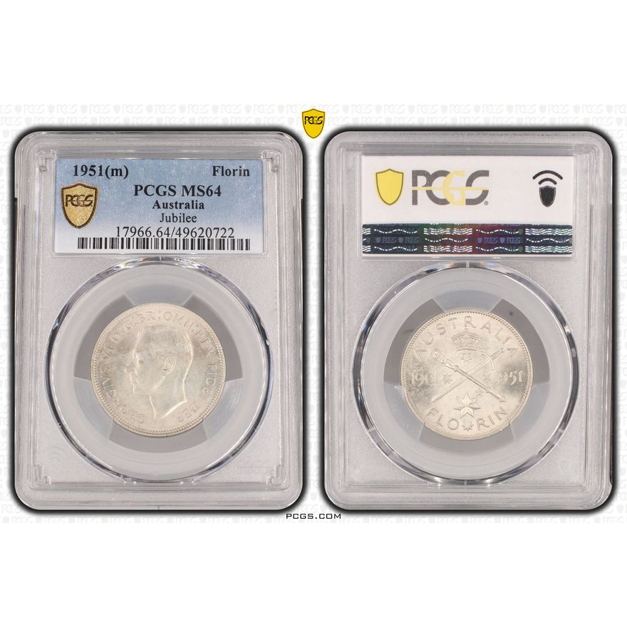 George VI, Jubilee, Florin, 1951(m), PCGS MS64