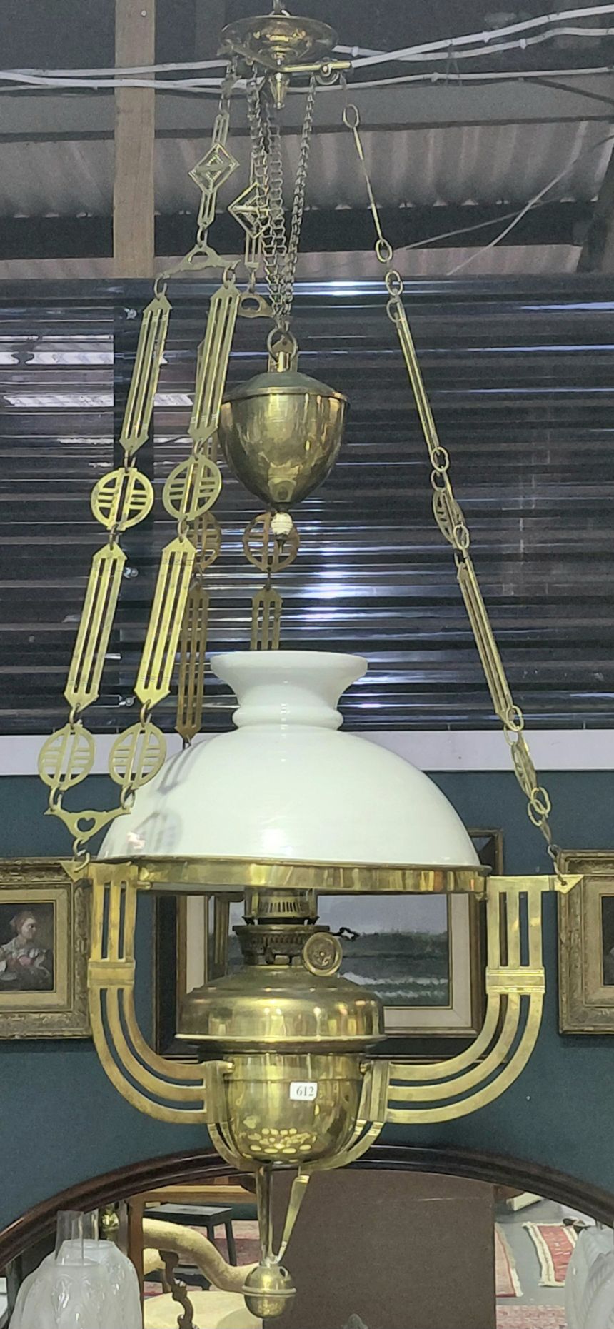 612 · EXQUISITE AND RARE ARTS AND CRAFTS HANGING LANTERN