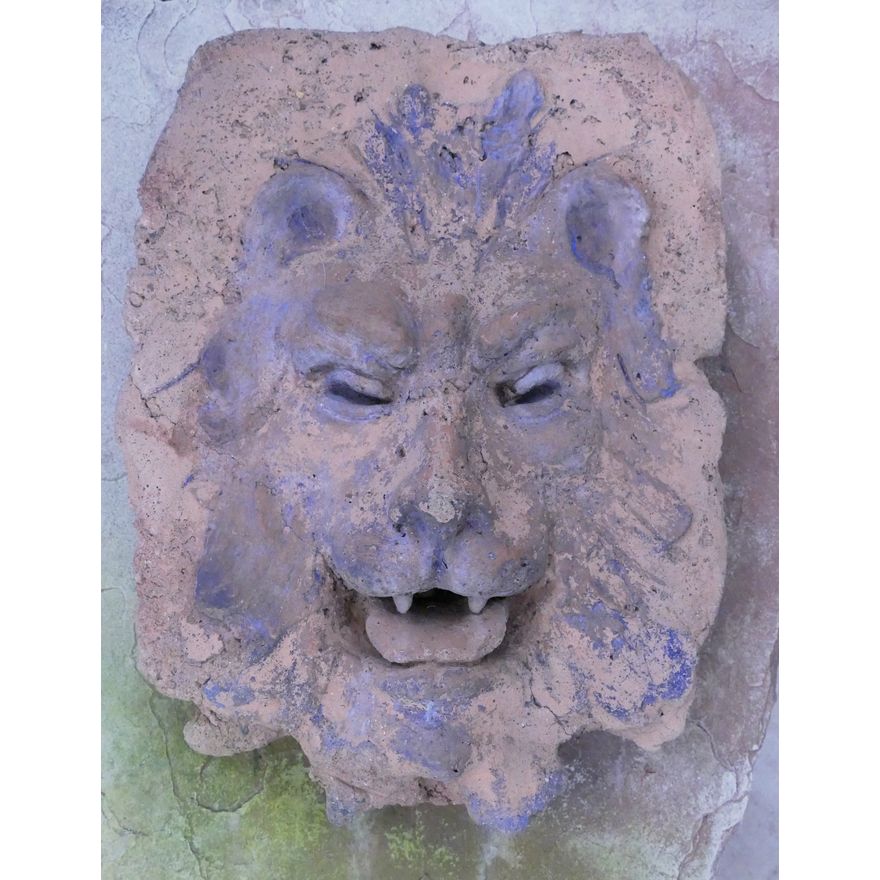 Cast Stone Lion Head Wall Sculpture