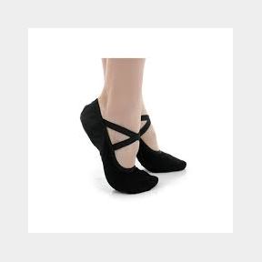 Canvas Ballet Split Leather Sole - Black - Unisex UK Junior 8.5 -Bar 9902017417639- 51745/26264