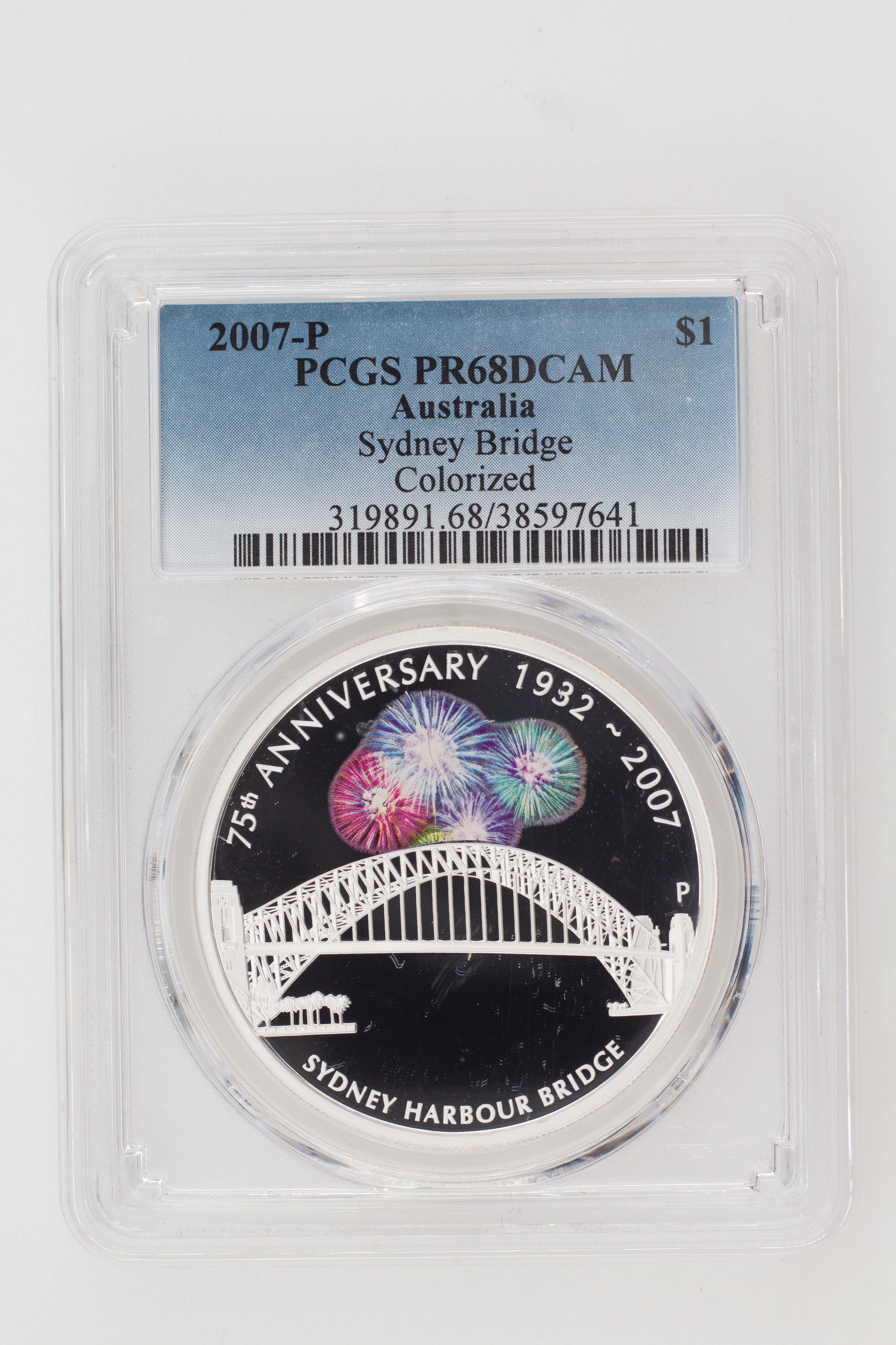 2007-P Australia One Dollar, $1 Silver Proof Sydney Bridge PCGS - PR68DCAM -641