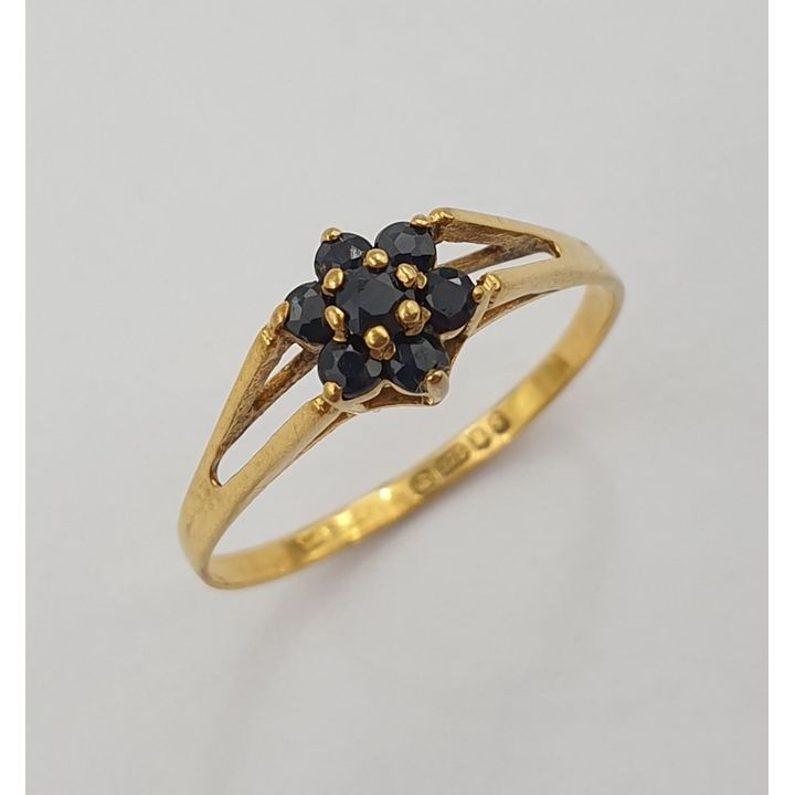 9ct Y/G Antique Sapphire Cluster Ring