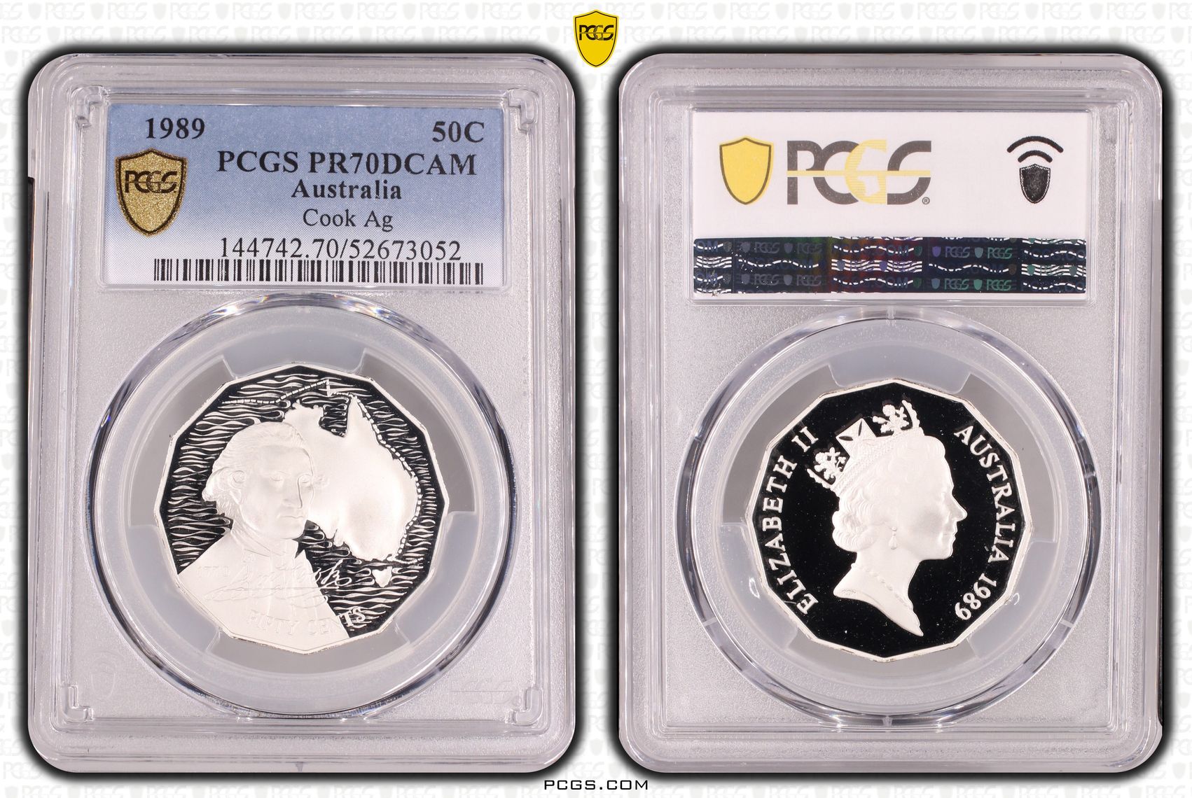 Cook Silver, Fifty Cent, 1989, PCGS PR70DCAM