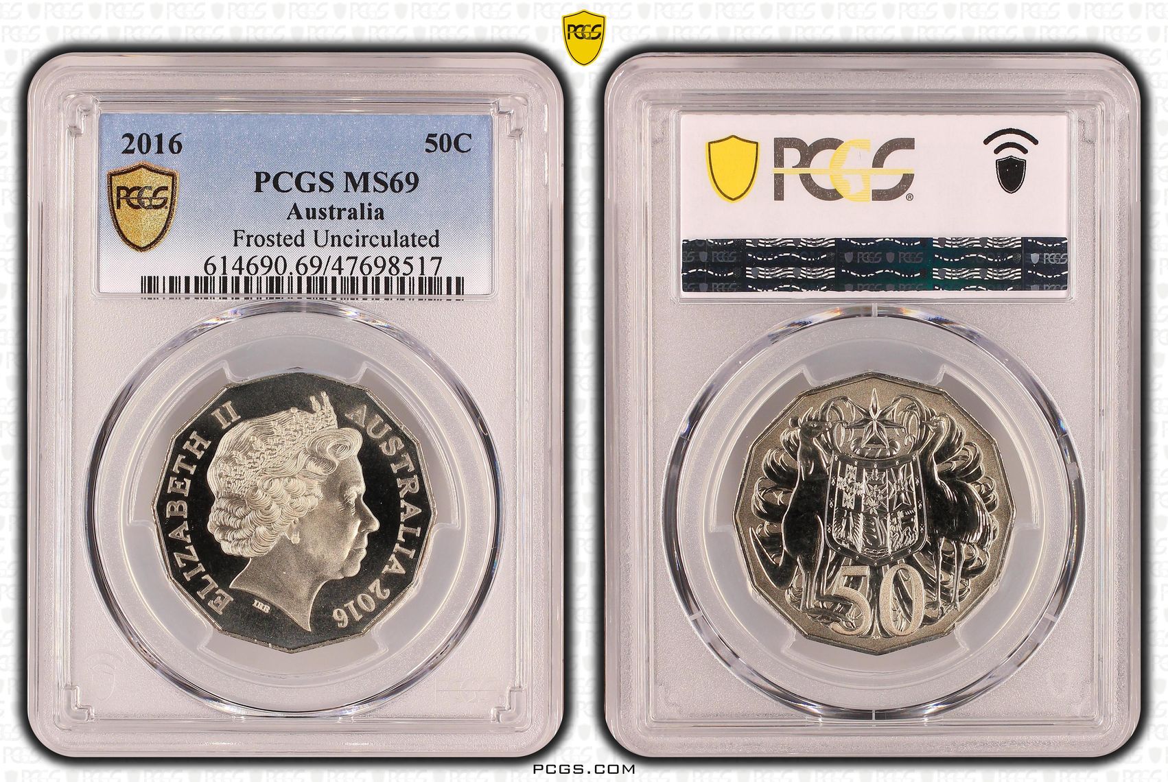 Elizabeth II, Frosted Uncirculated, Fifty Cent, 2016, PCGS MS69