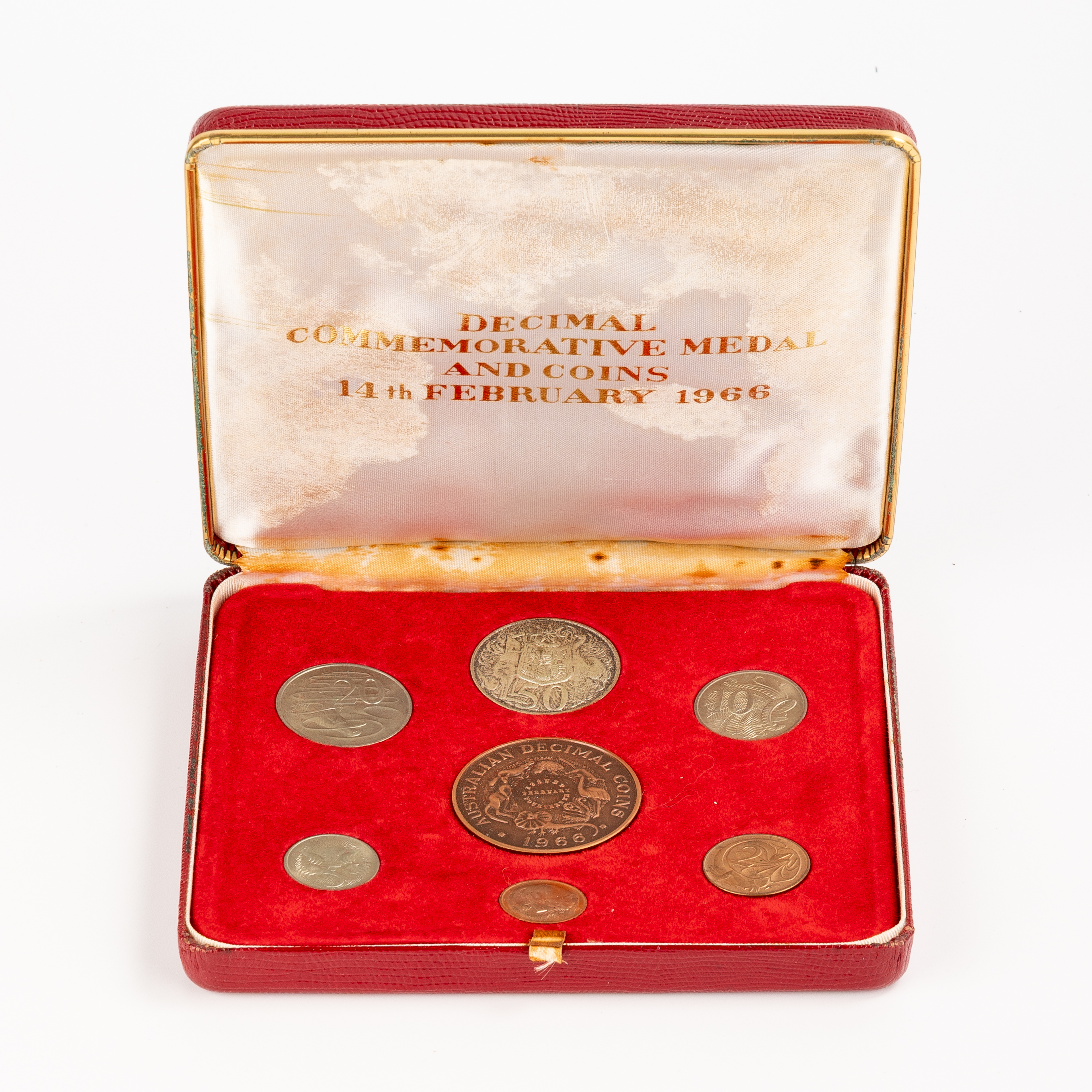 Elizabeth II, Decimal Commemorative Medal & Coins Set, One Cent - Fifty Cents, 1966, UNC