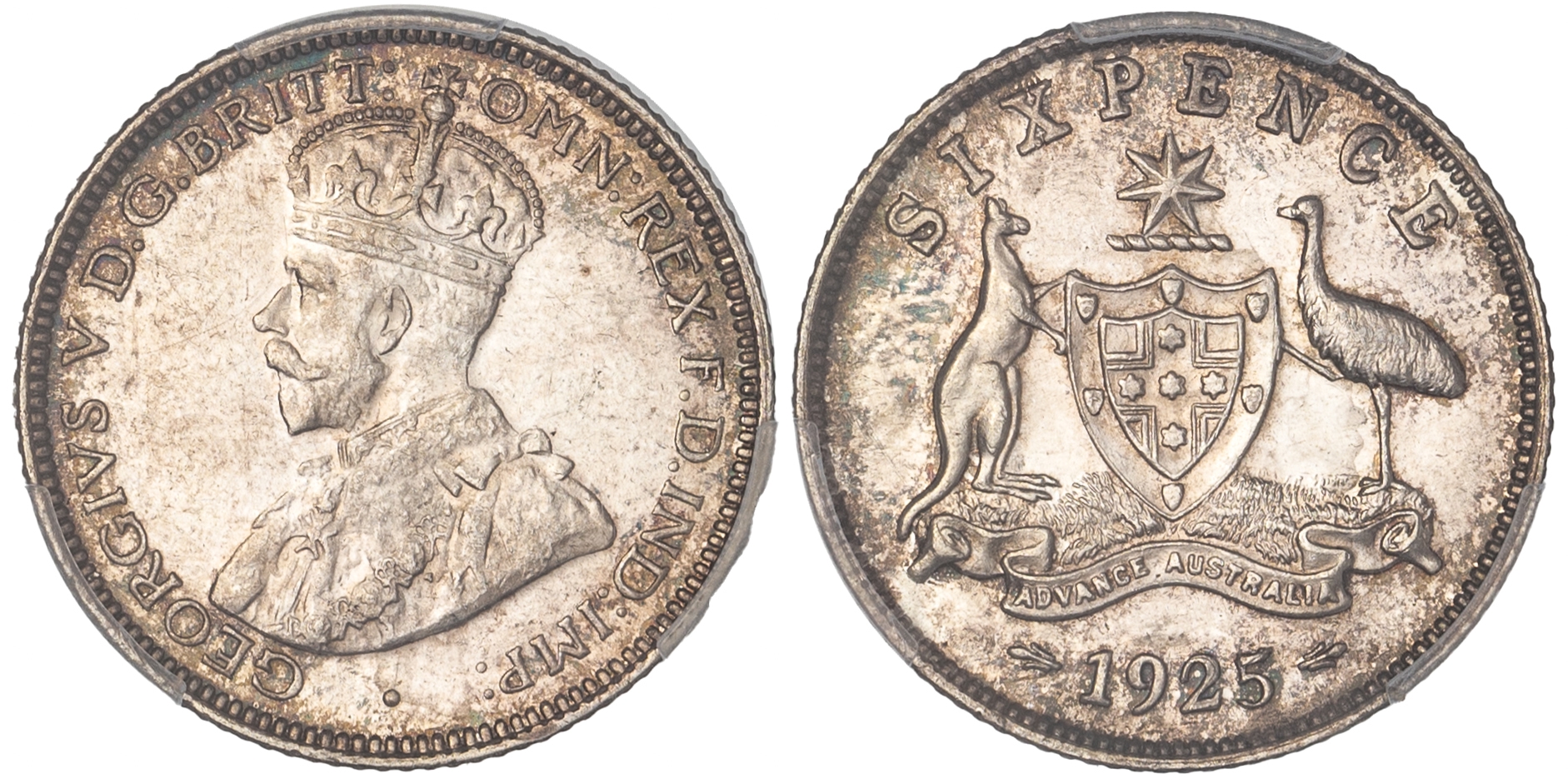 George V, Sixpence, 1925, PCGS MS63