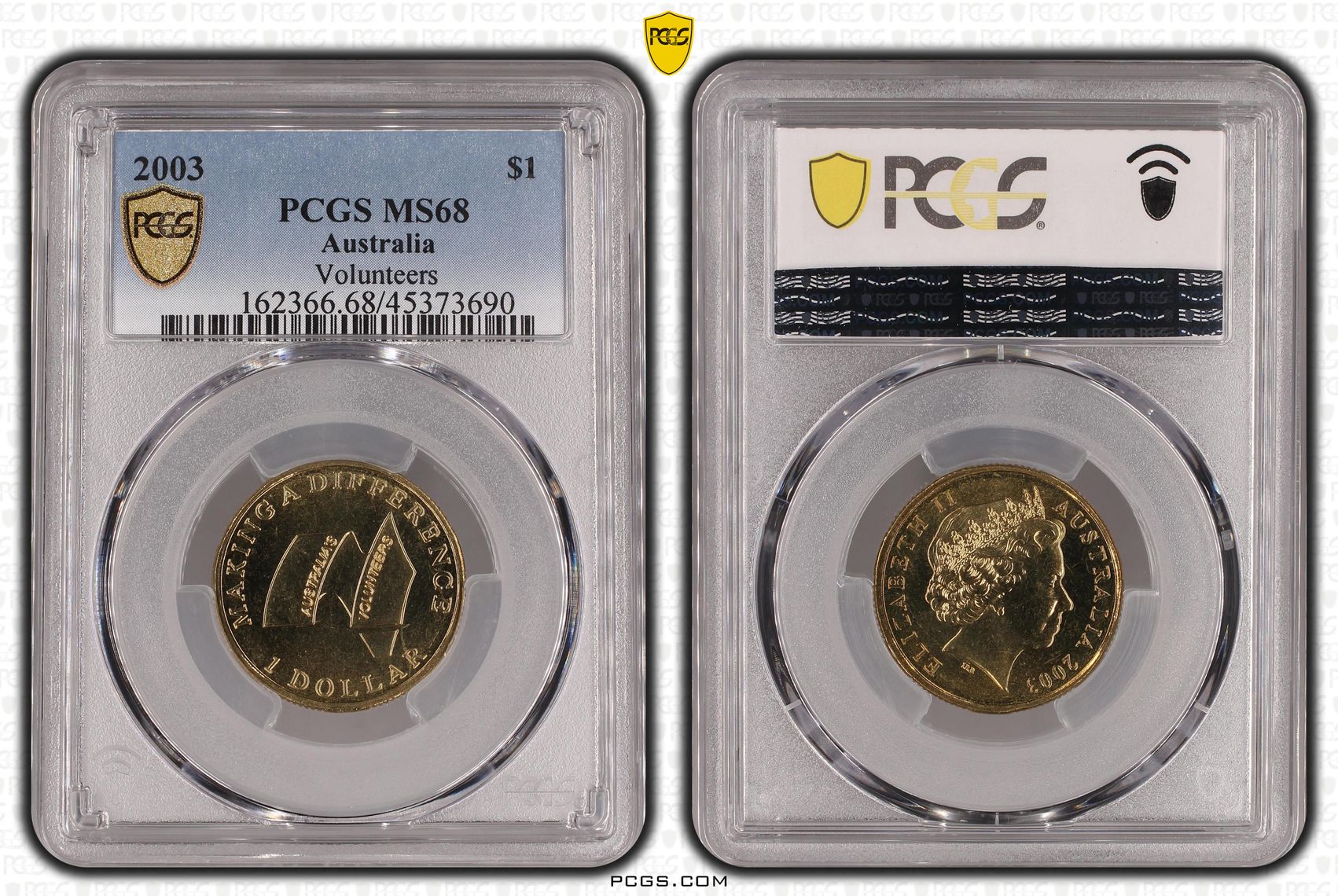 Elizabeth II, Volunteers, One Dollar, 2003, PCGS MS68