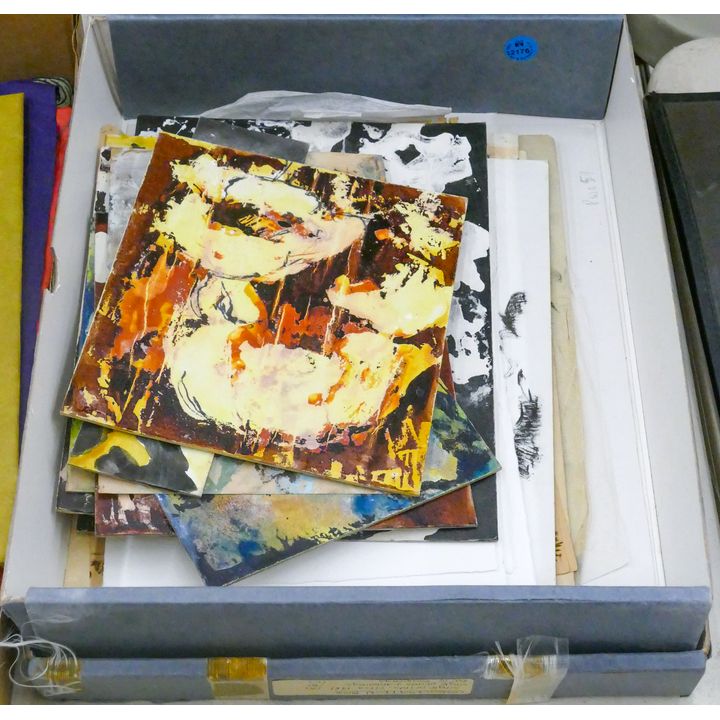 Blue Box Abtract Small Paintings & Prints