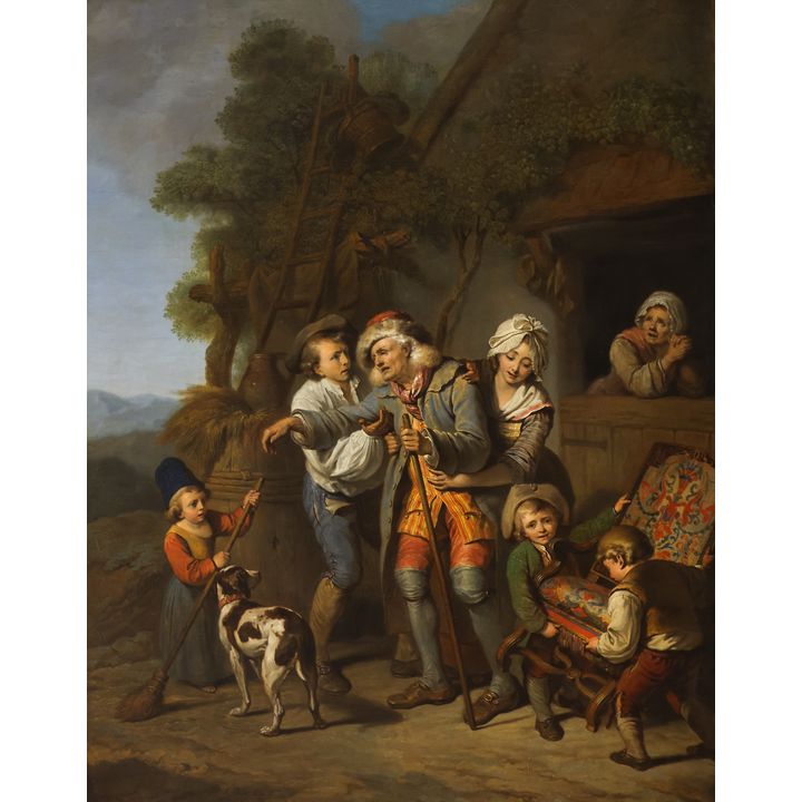 Pierre-Alexandre Wille ''In Need of Help'' 1776 Oil