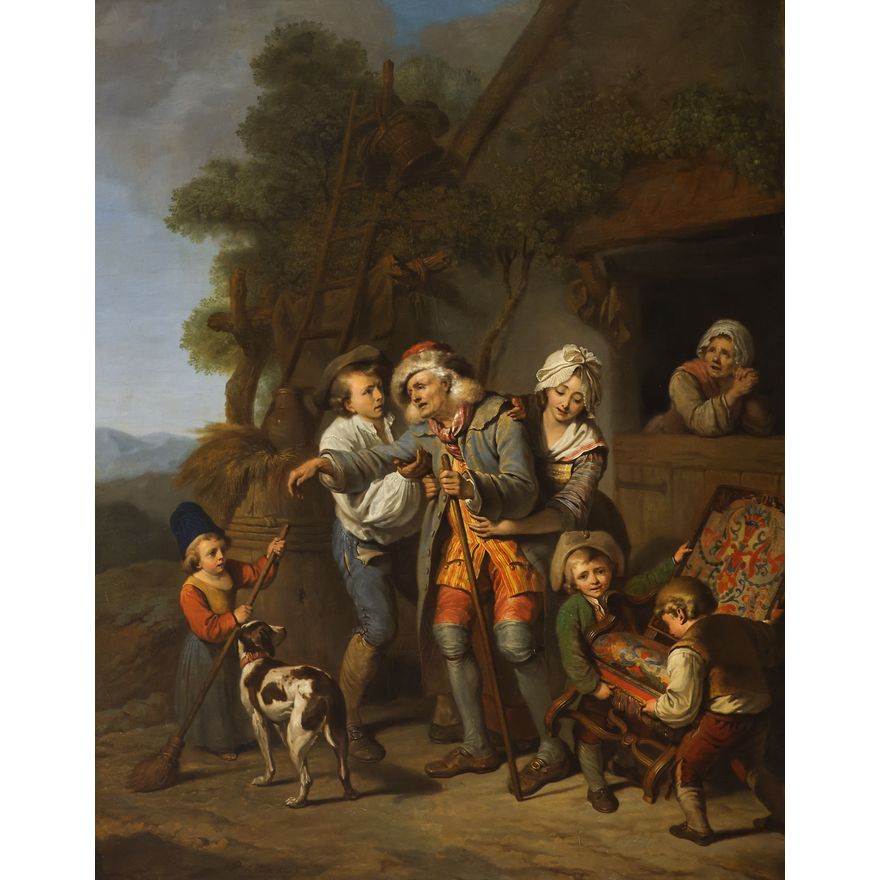 Pierre-Alexandre Wille ''In Need of Help'' 1776 Oil