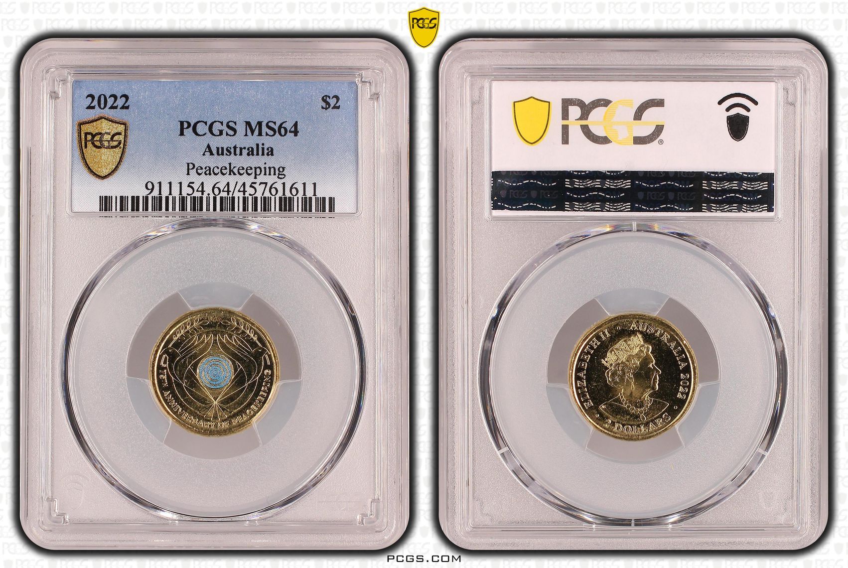 Elizabeth II, Peacekeeping - Colorized , Two Dollar, 2022, PCGS MS64
