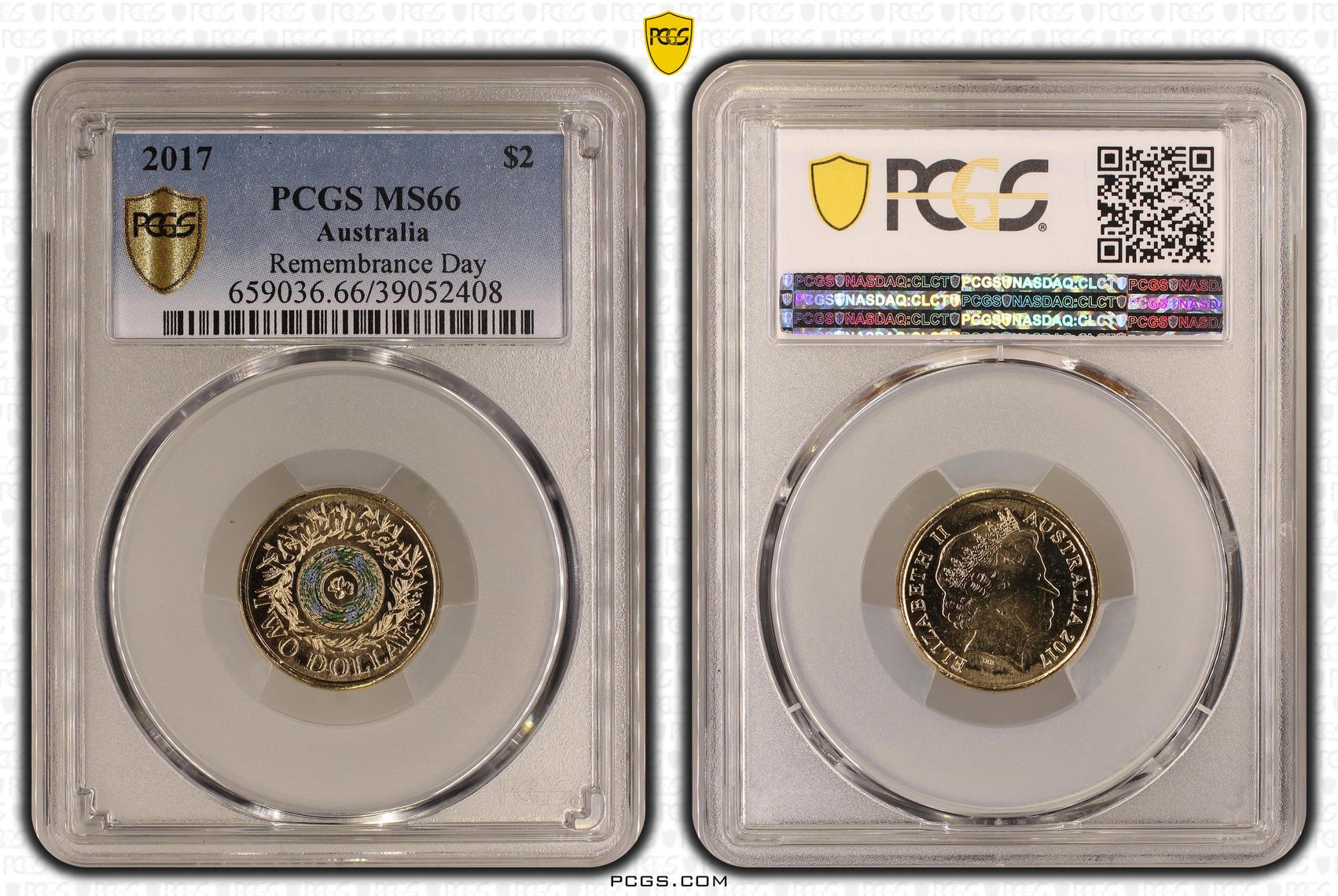 Remembrance Day Colorized, Two Dollar, 2017, PCGS MS66