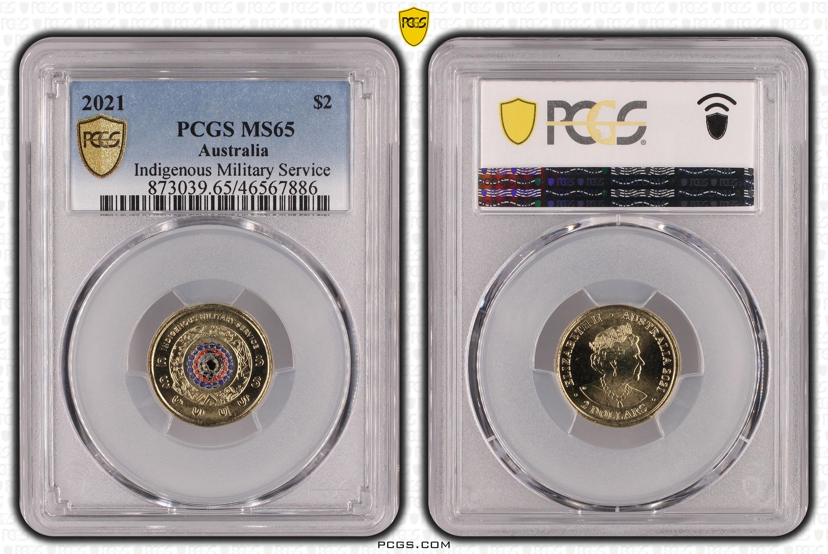 Indigenous Military Service Colourised, Two Dollar, 2021, PCGS MS65