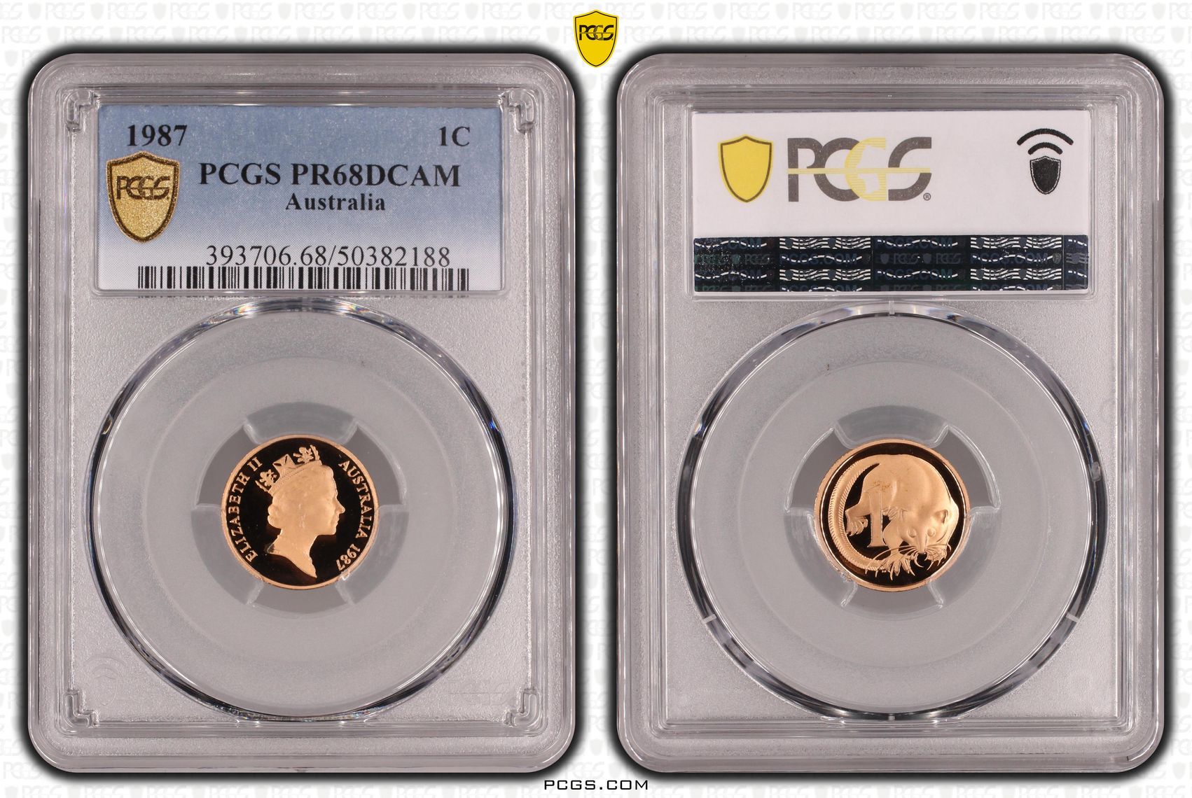 One Cent, 1987, Pcgs Pr68dcam