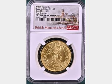2022 BRITISH MONARCHS 'HENRY VII' GOLD 1oz PROOF 100 POUND COIN PF70 UCAM TOP POP! FIRST RELEASES