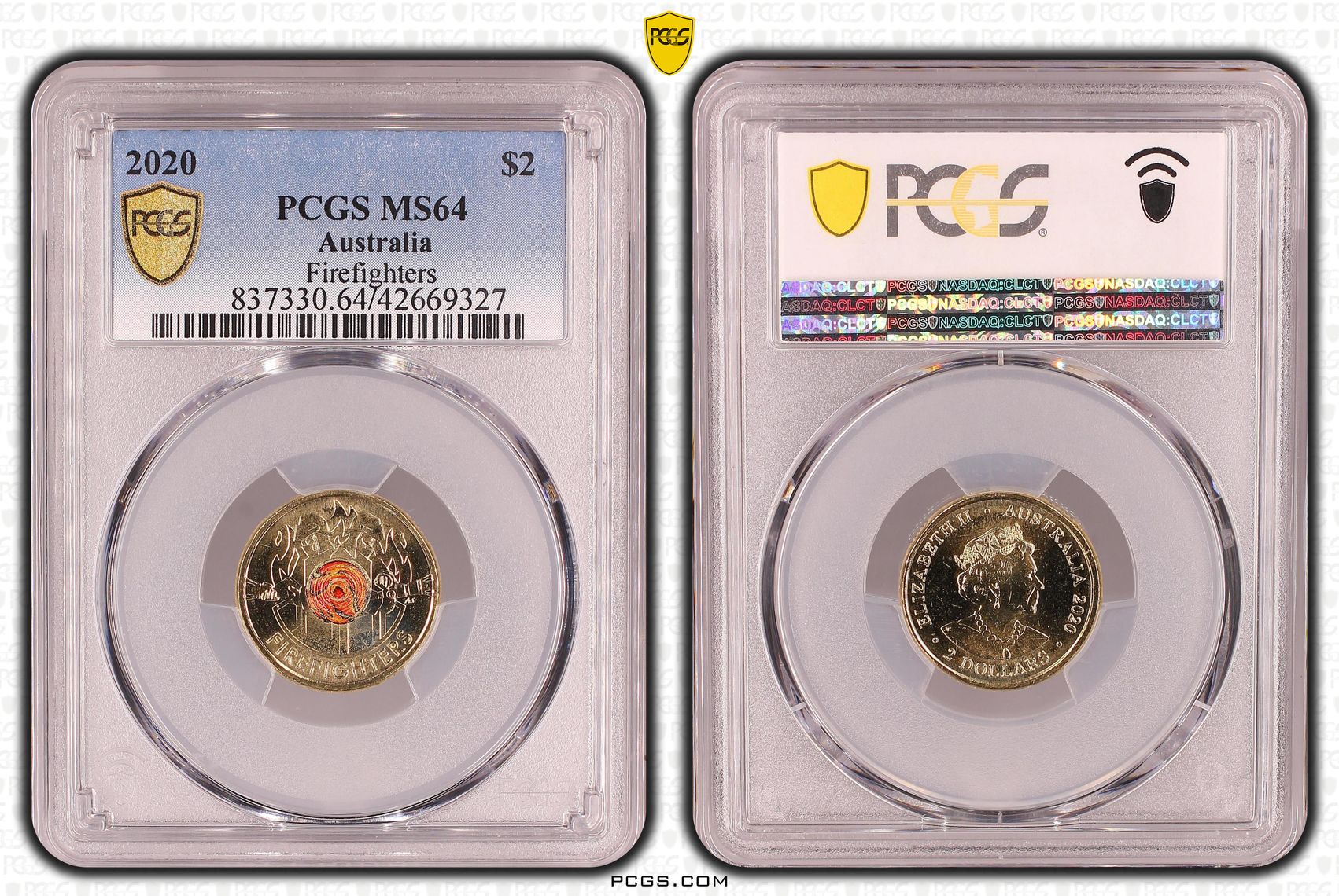 2020 Australia Two Dollar, $2 Firefighters PCGS - MS64 -327