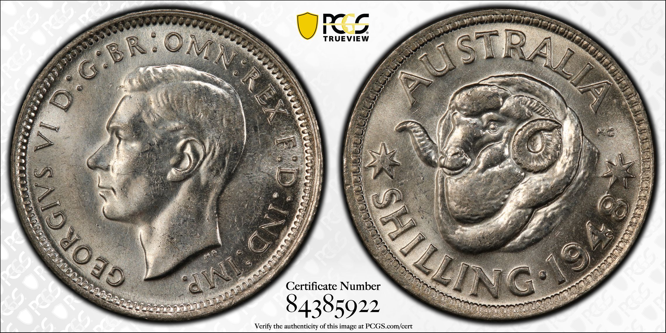 Shilling, 1948(m), PCGS MS62