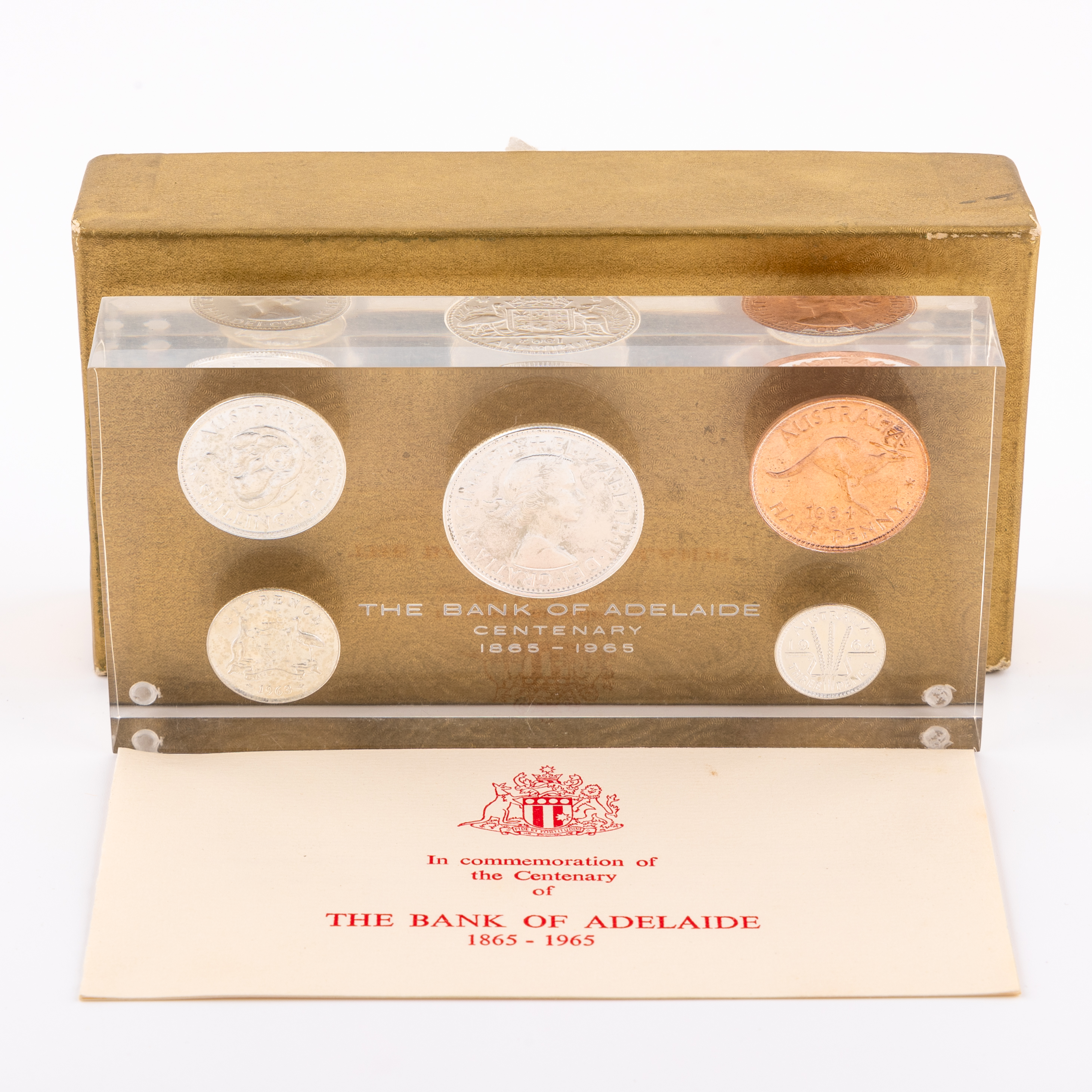 37 · Elizabeth II, Bank of Adelaide Centenary - Paper Weight, Halfpenny - Florin, 1963 - 1964,  UNC