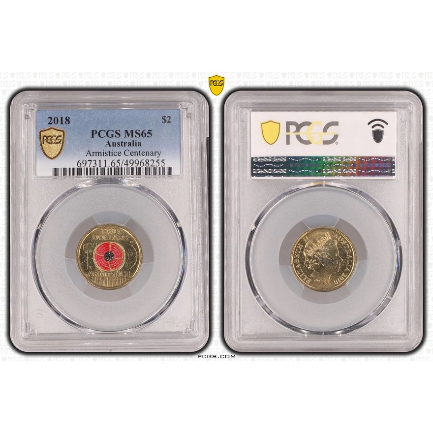 Armistice Centenary Colorized, Two Dollar, 2018, PCGS MS65