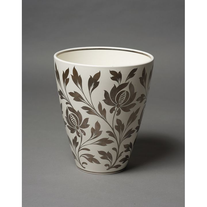 Keith Murray and Millicent Taplin for Wedgwood - Platinum lustre vase