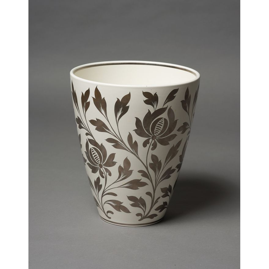 Keith Murray and Millicent Taplin for Wedgwood - Platinum lustre vase
