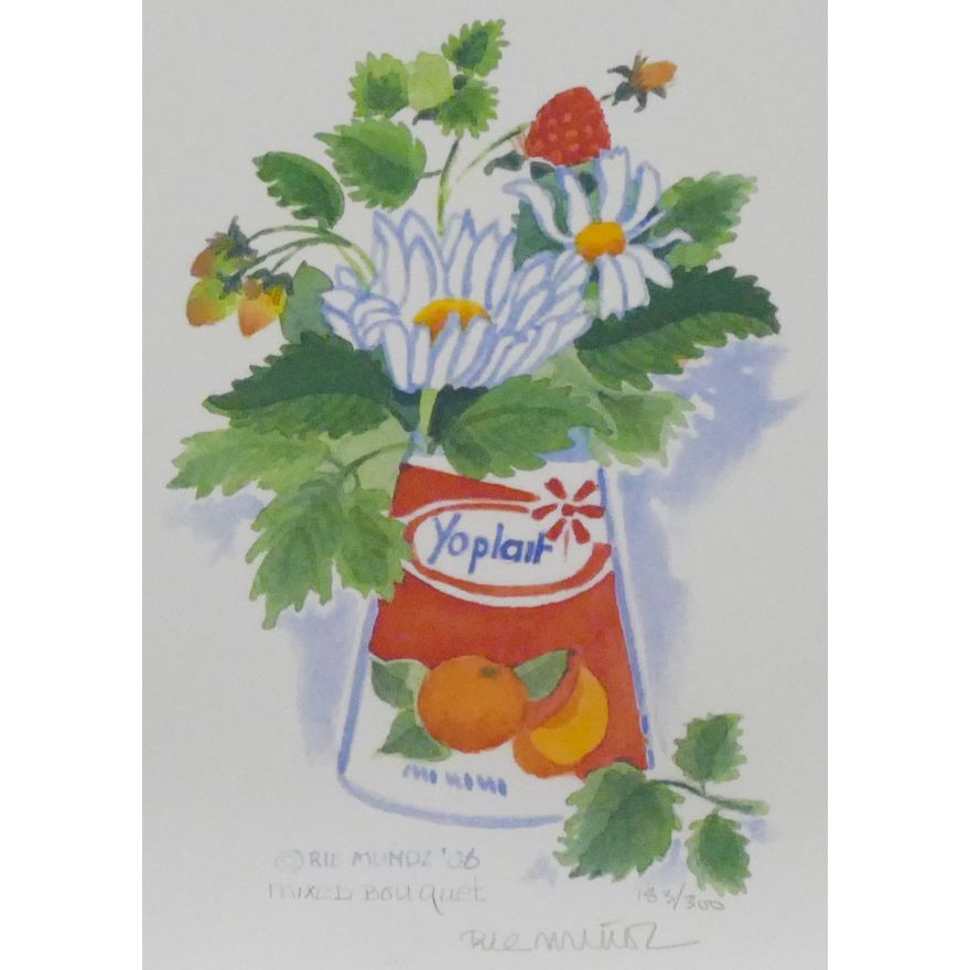 Rie Munoz "Mixed Bouquet" 2006 Signed Print 11.25" x 9.25" Sheet.