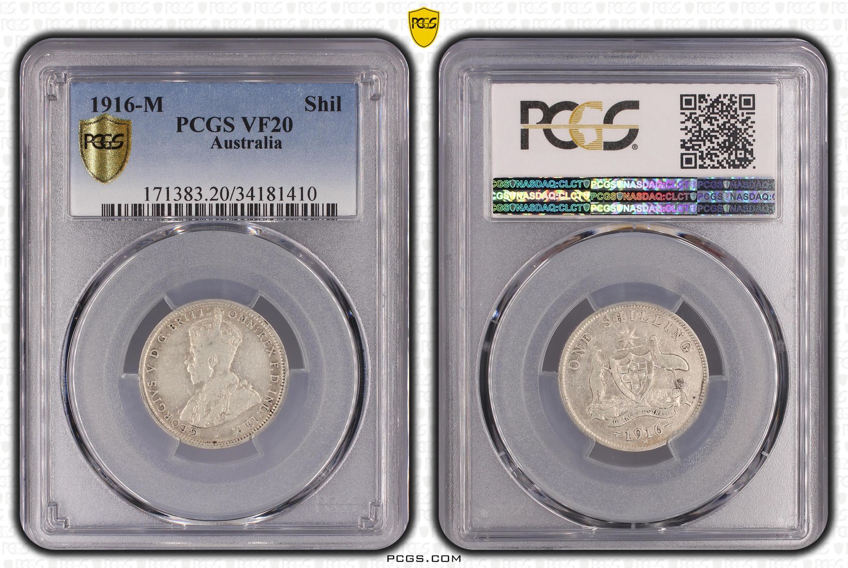 Shilling, 1916-M, PCGS VF20