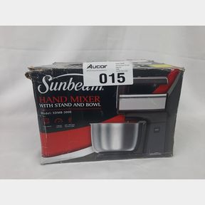 SUNBEAM - 300W HAND MIXER WITH STAND BOWL - BLACK - SUNBEAM STAINLESS STEEL HAND MIXER WITH STAINLESS STEEL BOWL. SDMB-3000.