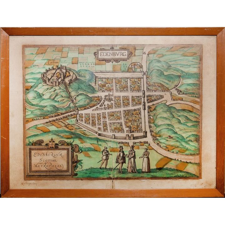 Scotland, Map of Edinburgh from 'Civitates Orbis Terrarum', c.1570s - 1590s,