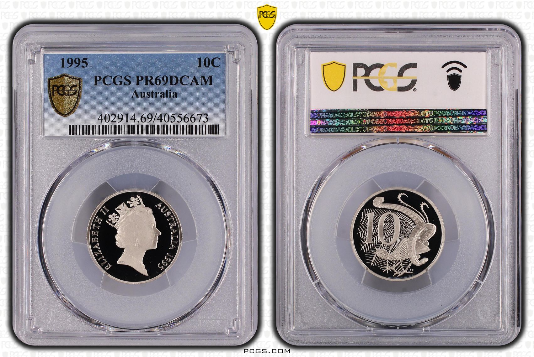 Elizabeth II, Ten Cent, 1995, PCGS PR69DCAM