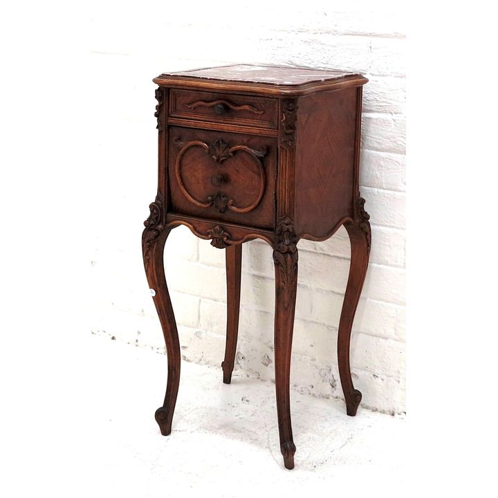 FRENCH MARBLE-TOP PEDESTAL