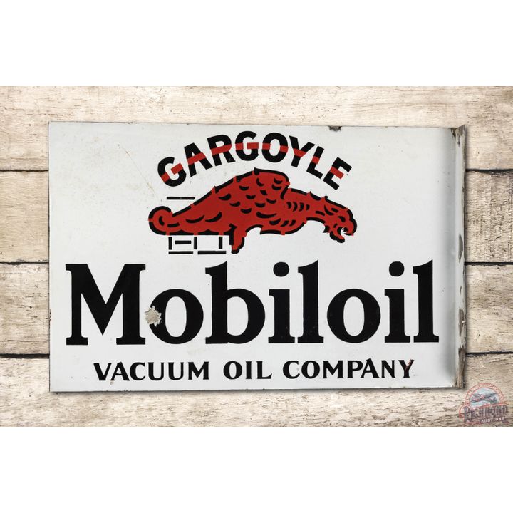 Mobiloil Gargoyle Vacuum Oil Co Porcelain Flange Sign