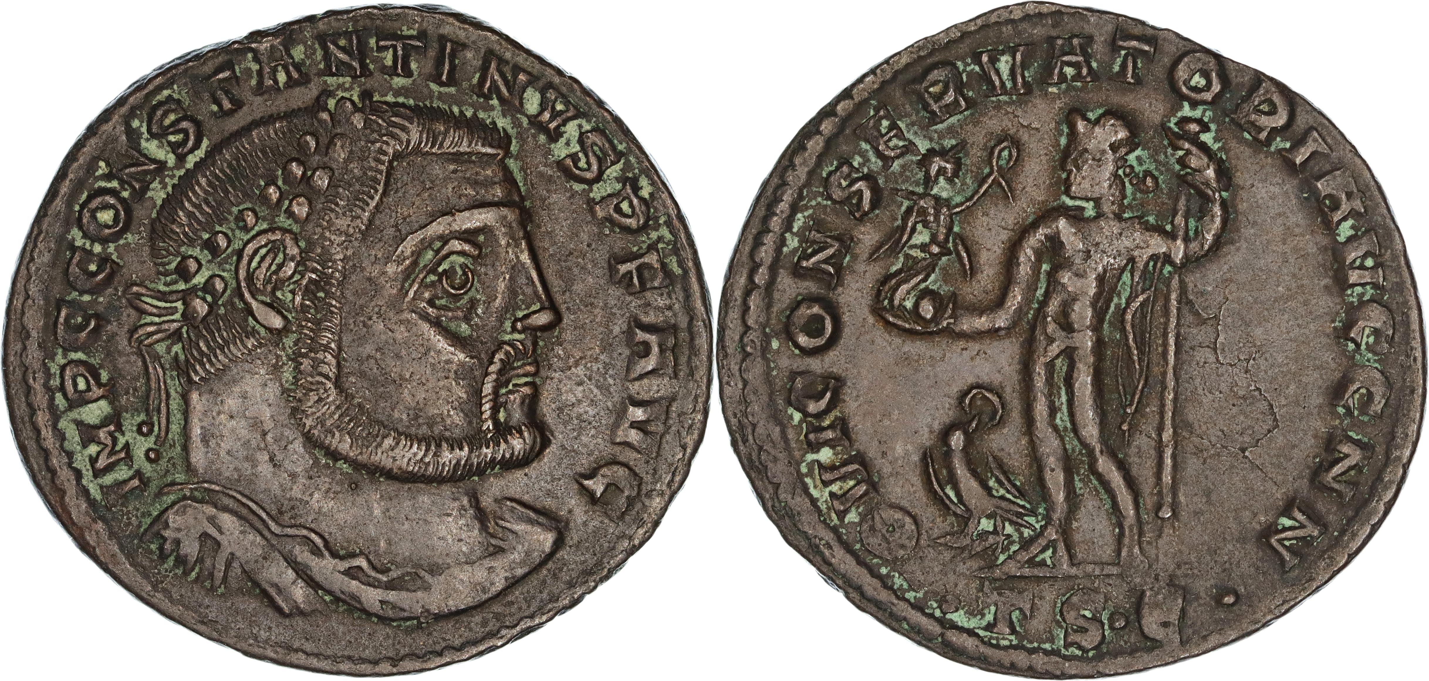 Roman Empire, Constantine I, Æ Follis, 312-313 AD, VF