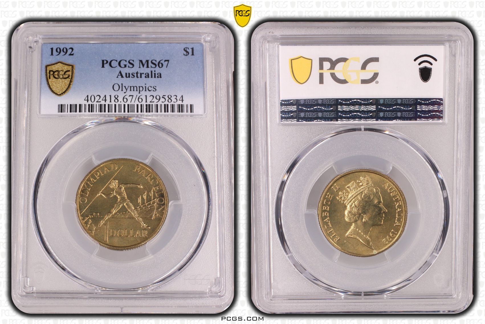 336 · Olympics, One Dollar, 1992, PCGS MS67