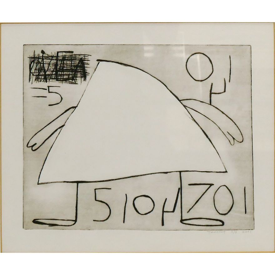 Tara Taravat ''Numbers'' 2001 S/N Etching Framed 20''x22''