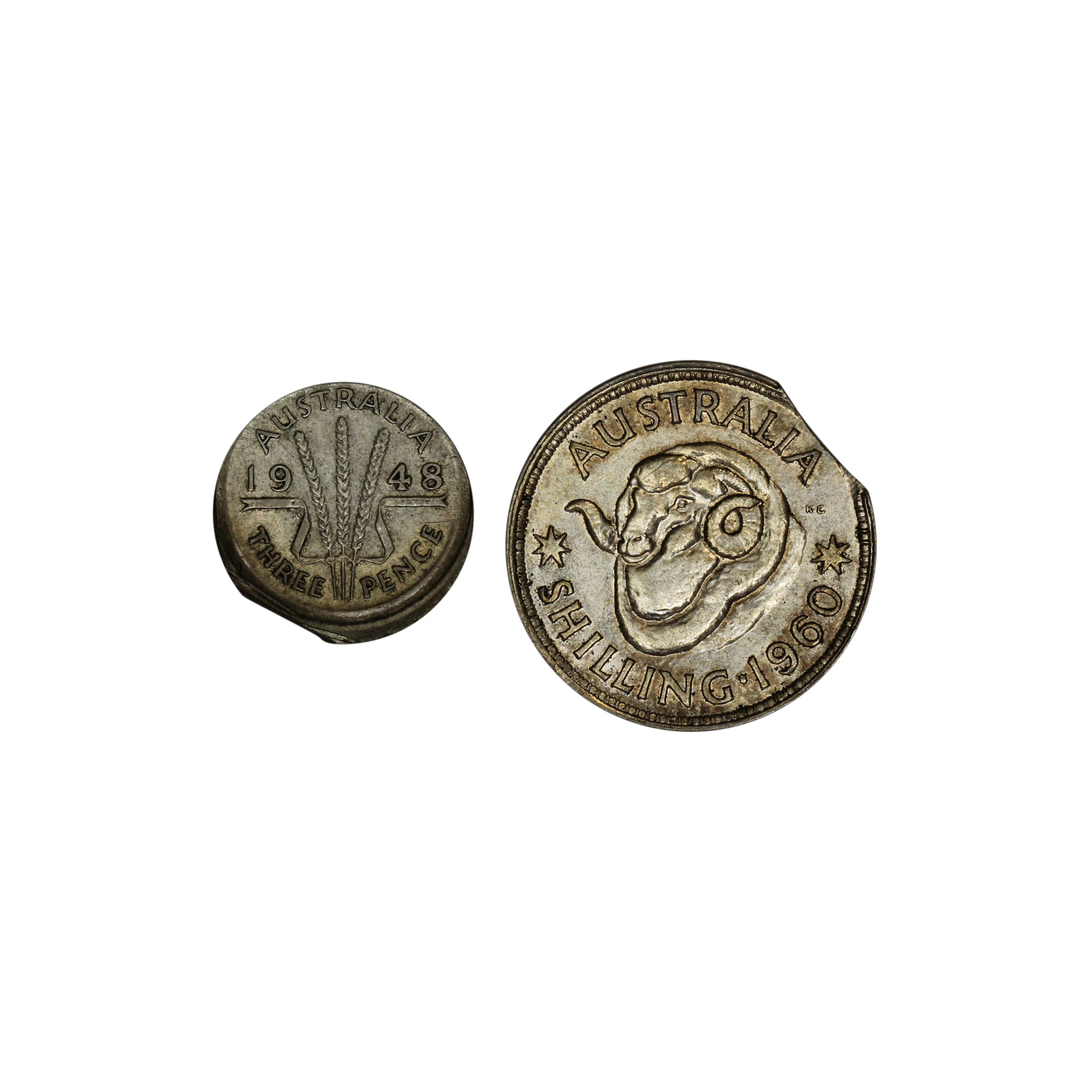 858. · Pair, Shilling, 1960, EF