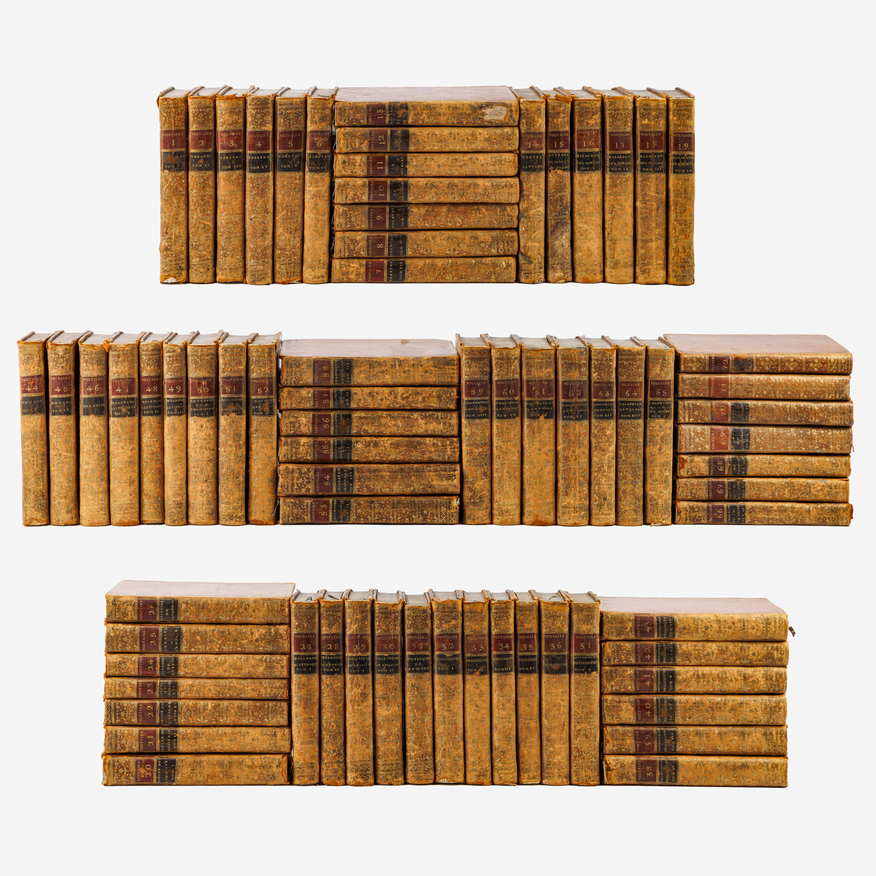 (Voltaire) Voltaire, Oeuvres complètes. Basle, de l'Imprimerie de Jean-Jacques Tourneisen (avec – kavel bij Bernaerts, Antwerp
