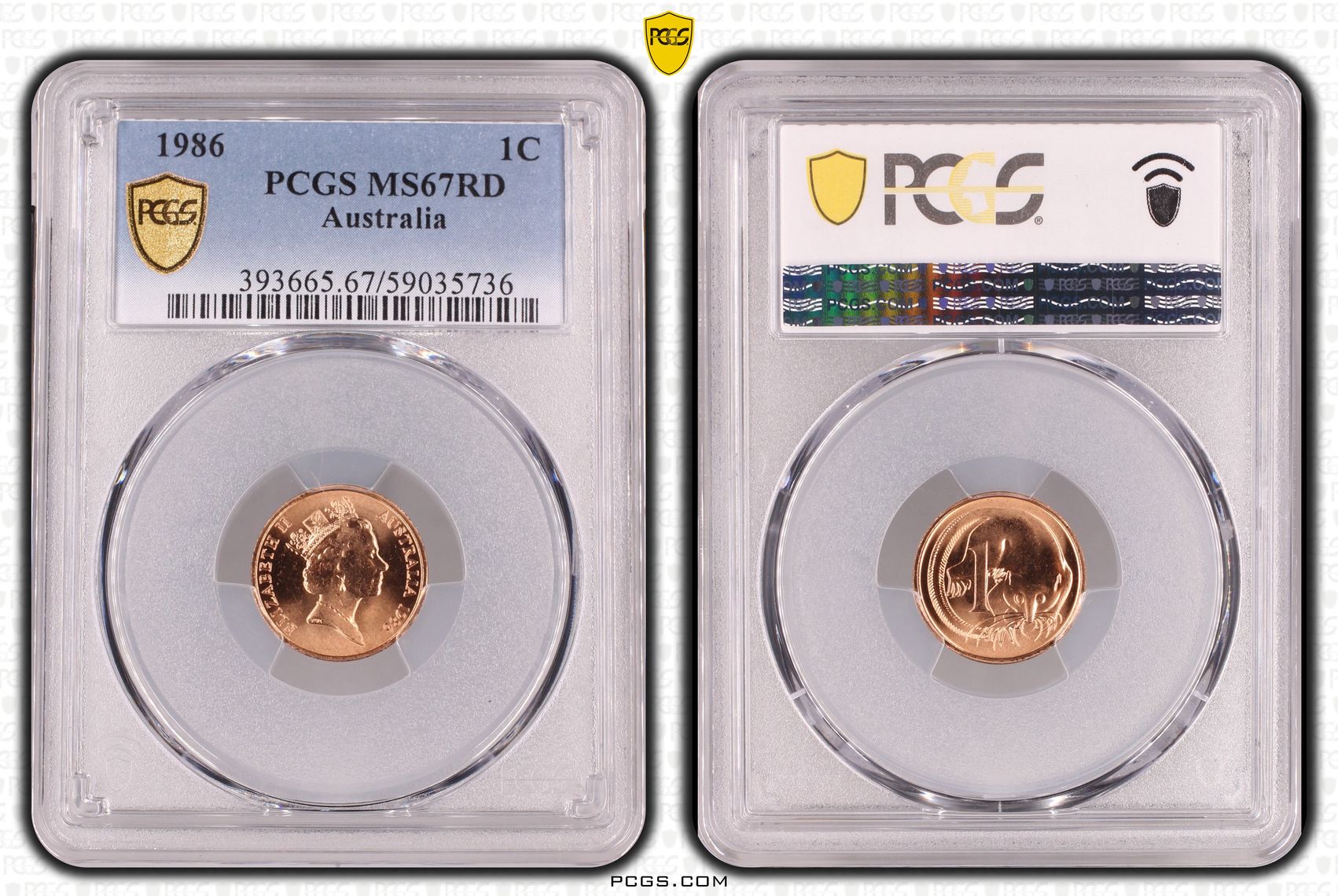 Km-78, One Cent, 1986, Pcgs Ms67rd